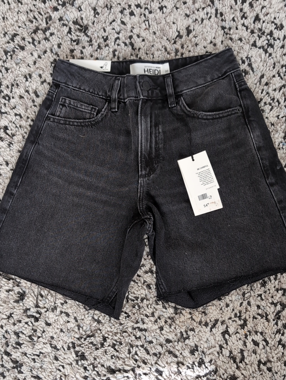 Dynamite Black Denim High-Rise Shorts